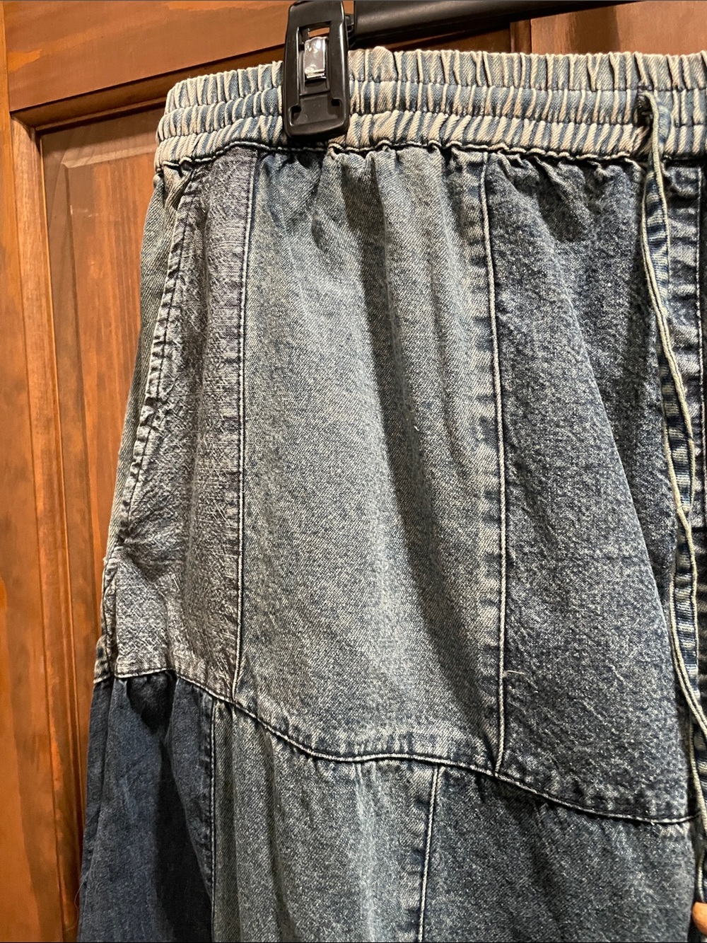 Young Threads Bohemian Patchwork Wide-Leg Jeans in Denim Blue - Picture 7 of 10